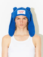 LOVERBOY BY CHARLES JEFFREY CHUNKY RABBIT BEANIE BLUE