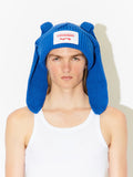 LOVERBOY BY CHARLES JEFFREY CHUNKY RABBIT BEANIE BLUE
