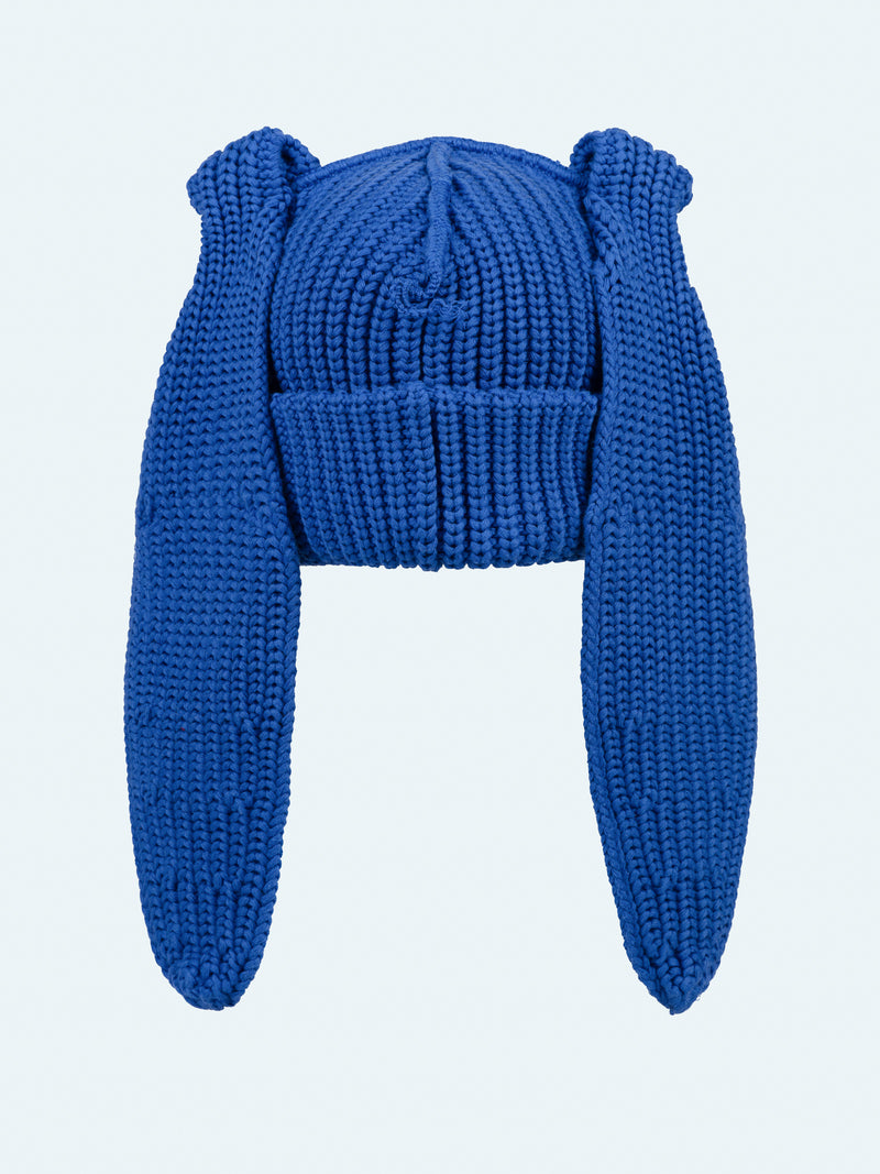 LOVERBOY BY CHARLES JEFFREY CHUNKY RABBIT BEANIE BLUE