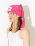 LOVERBOY BY CHARLES JEFFREY CHUNKY RABBIT BEANIE in PINK