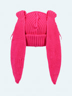 LOVERBOY BY CHARLES JEFFREY CHUNKY RABBIT BEANIE in PINK