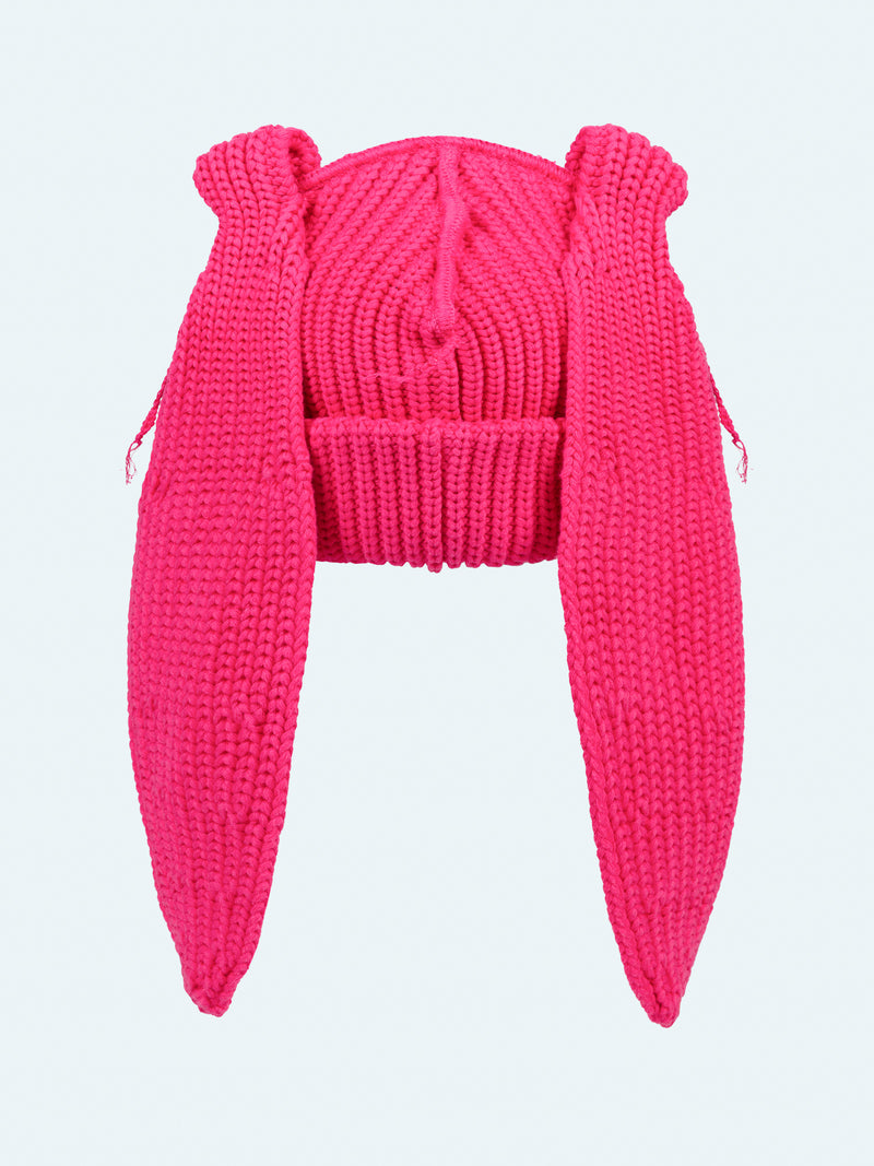 LOVERBOY BY CHARLES JEFFREY CHUNKY RABBIT BEANIE in PINK