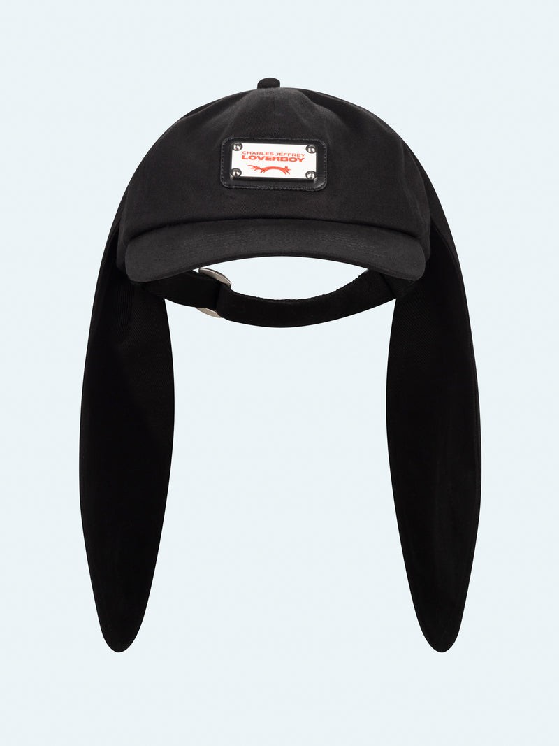 LOVERBOY BY CHARLES JEFFREY RABBIT EARS CAP in BLACK