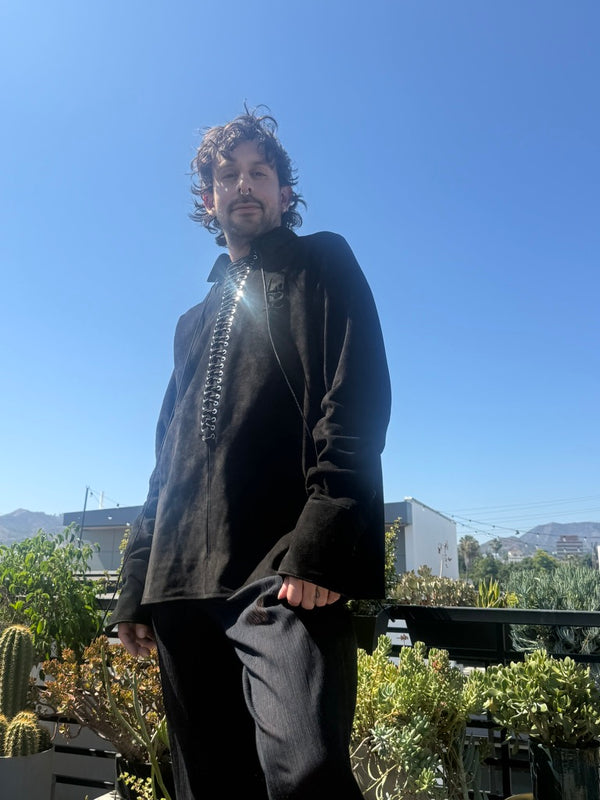 LUDOVIC DE SAINT SERNIN Alan Shirt Black Leather
