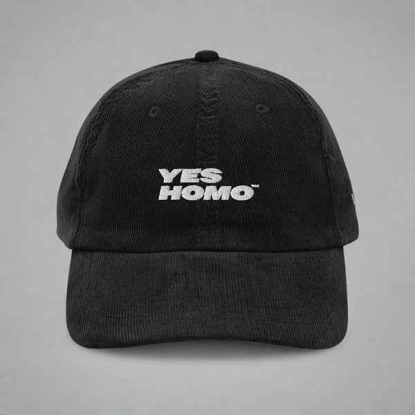 Yes Homo Vintage Corduroy Hat in Black