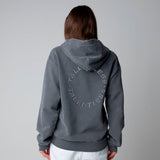 Talentless Circle Logo Embroidered Hoodie Steel Grey