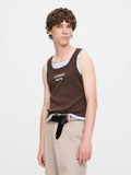 LOVERBOY BY CHARLES JEFFREY DOUBLE TANK IN BROWN + LIGHT BLUE