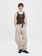 LOVERBOY BY CHARLES JEFFREY DOUBLE TANK IN BROWN + LIGHT BLUE