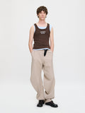 LOVERBOY BY CHARLES JEFFREY DOUBLE TANK IN BROWN + LIGHT BLUE