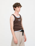 LOVERBOY BY CHARLES JEFFREY DOUBLE TANK IN BROWN + LIGHT BLUE