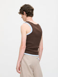 LOVERBOY BY CHARLES JEFFREY DOUBLE TANK IN BROWN + LIGHT BLUE