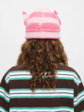 LOVERBOY BY CHARLES JEFFREY CHUNKY EARS BEANIE in PINK STRIPE