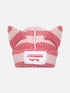 LOVERBOY BY CHARLES JEFFREY CHUNKY EARS BEANIE in PINK STRIPE