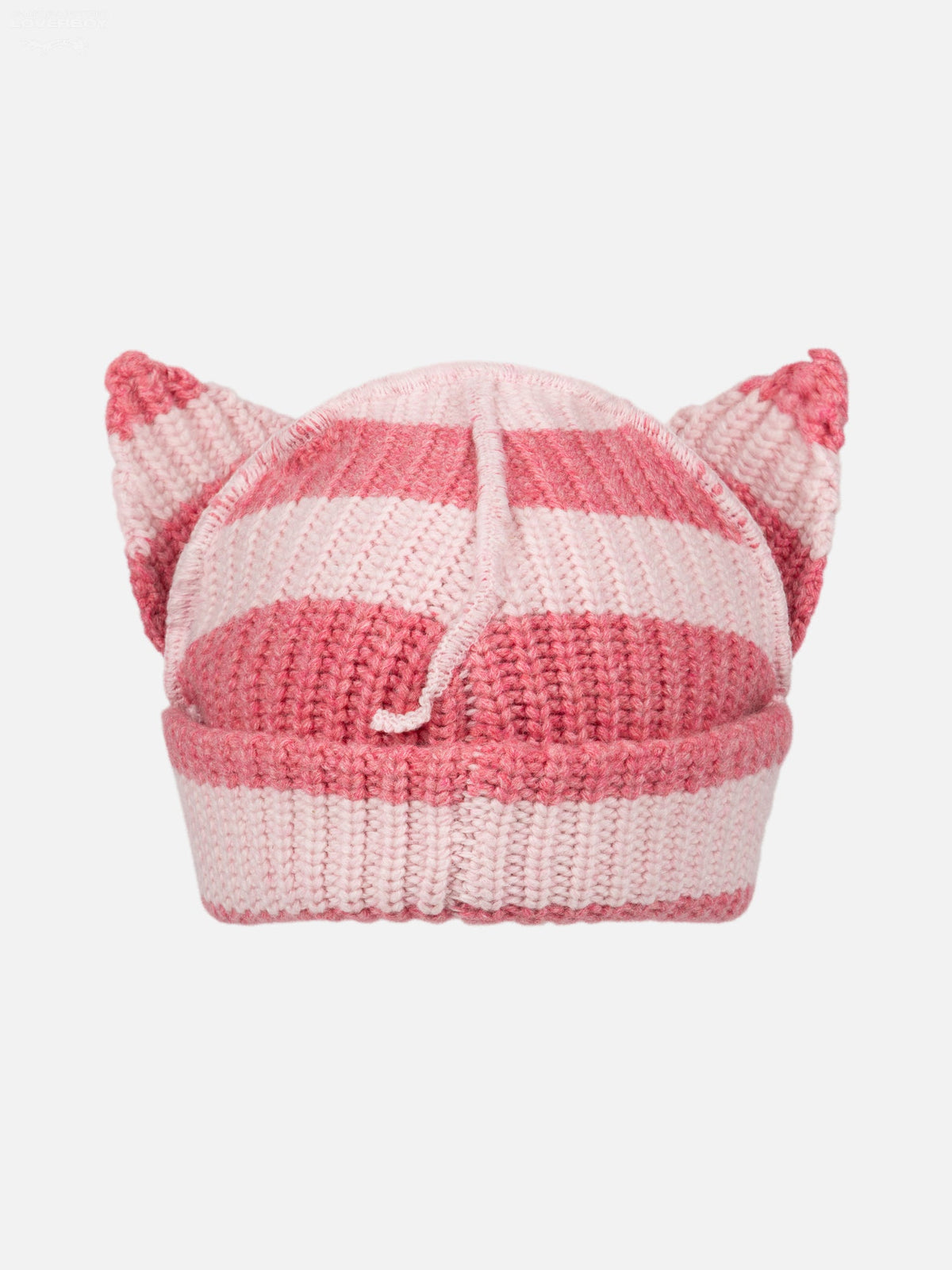 LOVERBOY BY CHARLES JEFFREY CHUNKY EARS BEANIE in PINK STRIPE