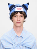 LOVERBOY BY CHARLES JEFFREY CHUNKY EARS BEANIE in BLUE STRIPE