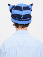LOVERBOY BY CHARLES JEFFREY CHUNKY EARS BEANIE in BLUE STRIPE