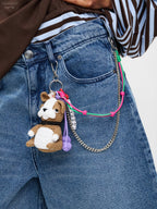 LOVERBOY BY CHARLES JEFFREY CHARACTER CROCHET BAG CHARM BULLDOG