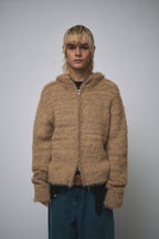 LOVERBOY BY CHARLES JEFFREY HIGHLAND COW BALACLAVA CARDI in BROWN