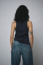 LOVERBOY BY CHARLES JEFFREY LOGO TANK TOP in BLUE TEAL