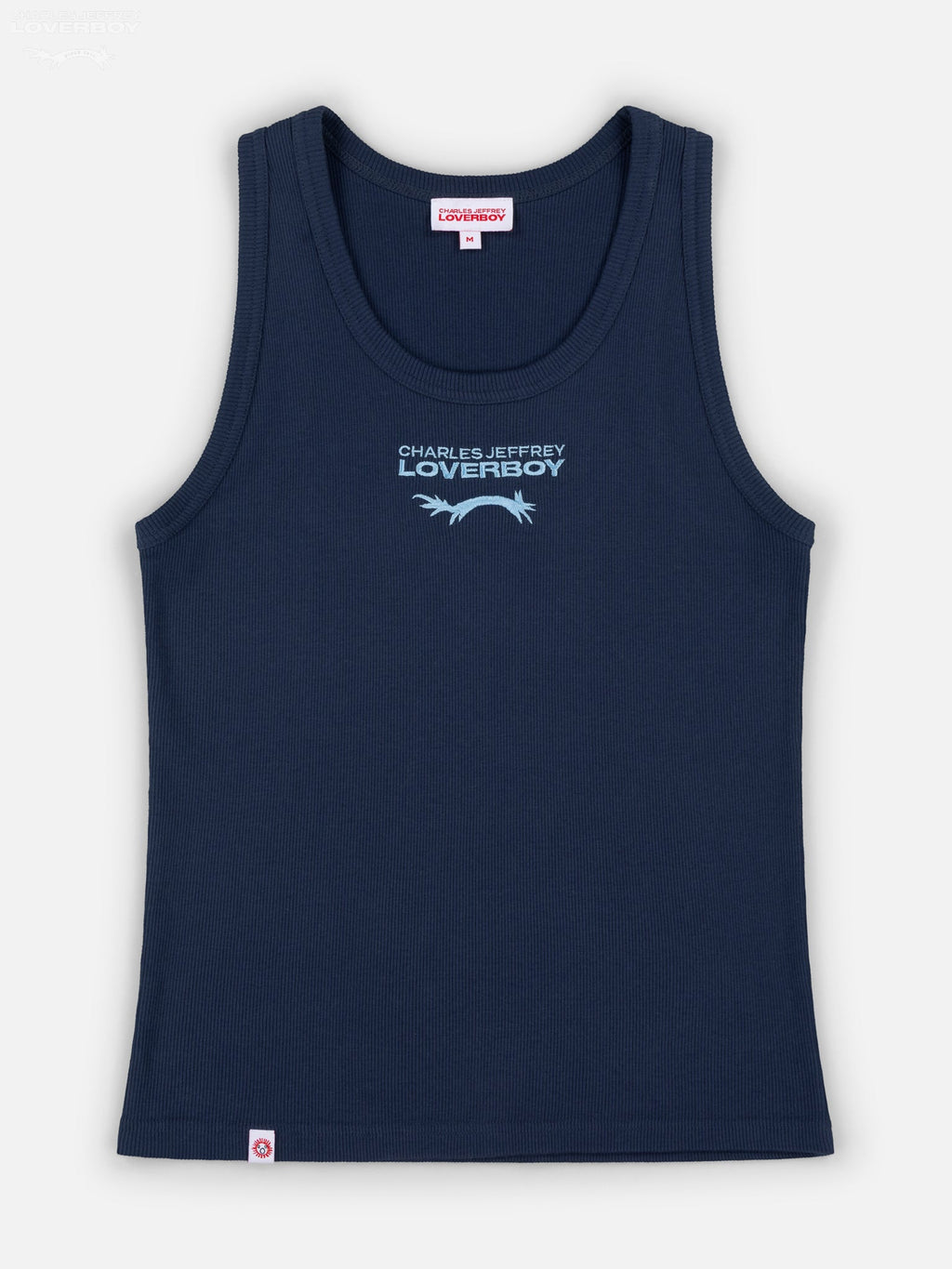 LOVERBOY BY CHARLES JEFFREY LOGO TANK TOP in BLUE TEAL