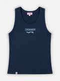 LOVERBOY BY CHARLES JEFFREY LOGO TANK TOP in BLUE TEAL