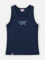 LOVERBOY BY CHARLES JEFFREY LOGO TANK TOP in BLUE TEAL