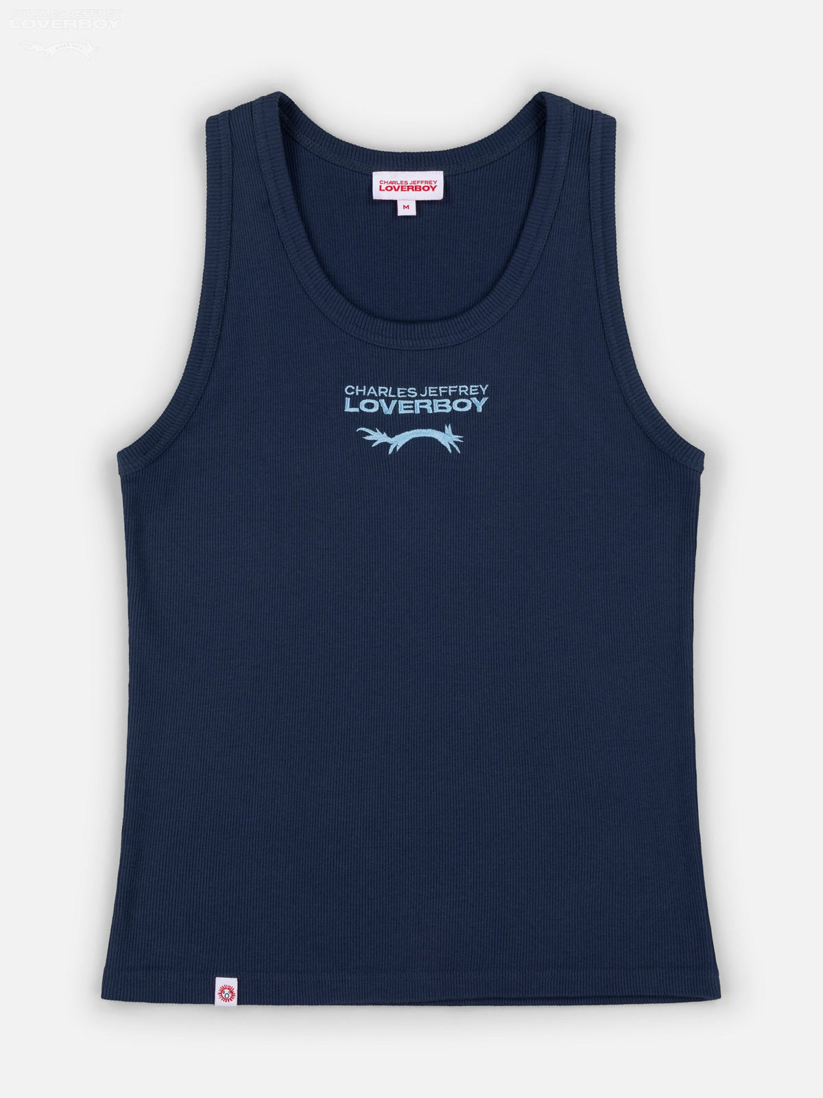 LOVERBOY BY CHARLES JEFFREY LOGO TANK TOP in BLUE TEAL
