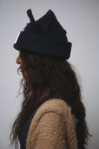 LOVERBOY BY CHARLES JEFFREY CHUNKY EARS BEANIE in NAVY