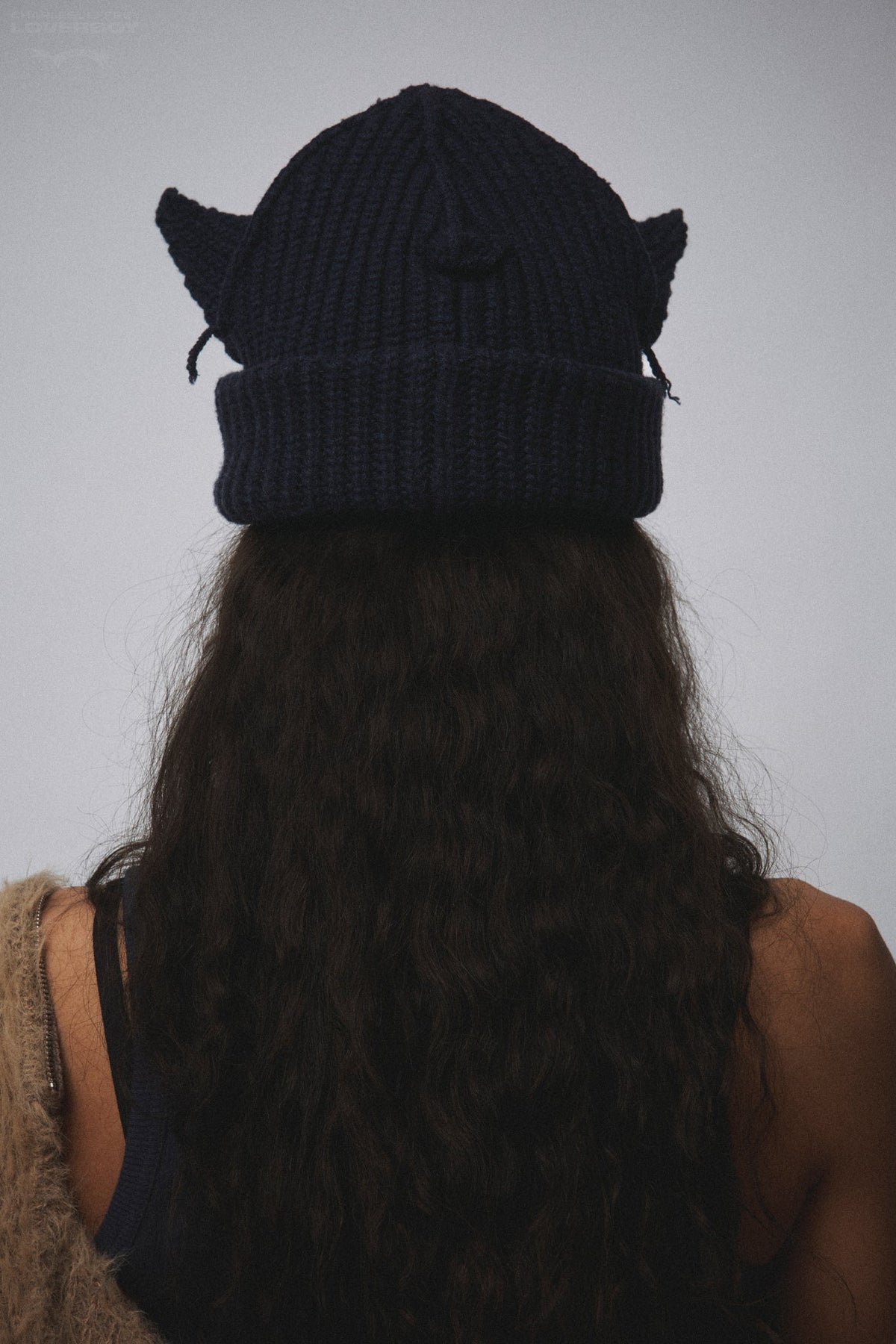 LOVERBOY BY CHARLES JEFFREY CHUNKY EARS BEANIE in NAVY