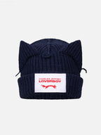LOVERBOY BY CHARLES JEFFREY CHUNKY EARS BEANIE in NAVY
