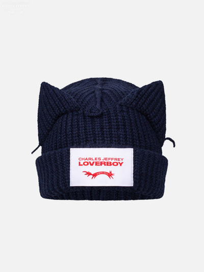 LOVERBOY BY CHARLES JEFFREY CHUNKY EARS BEANIE in NAVY