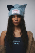 CHUNKY EARS BEANIE in LIGHT BLUE + BLUE