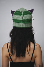 LOVERBOY BY CHARLES JEFFREY CHUNKY EARS BEANIE in LIGHT GREEN GREEN PURPLE