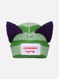 LOVERBOY BY CHARLES JEFFREY CHUNKY EARS BEANIE in LIGHT GREEN GREEN PURPLE