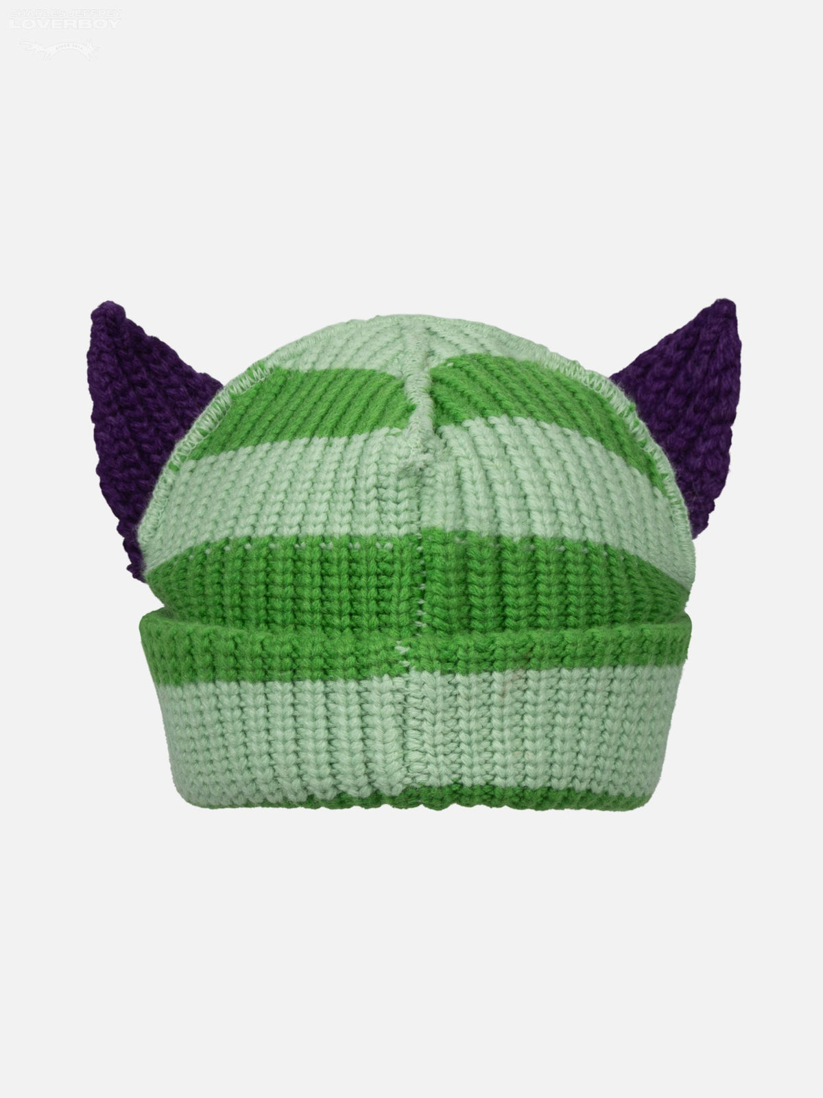 LOVERBOY BY CHARLES JEFFREY CHUNKY EARS BEANIE in LIGHT GREEN GREEN PURPLE
