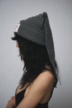 LOVERBOY BY CHARLES JEFFREY CHUNKY RABBIT BEANIE in GREY LILAC