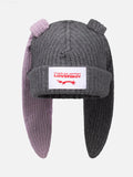 LOVERBOY BY CHARLES JEFFREY CHUNKY RABBIT BEANIE in GREY LILAC