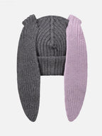 LOVERBOY BY CHARLES JEFFREY CHUNKY RABBIT BEANIE in GREY LILAC