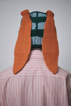 LOVERBOY BY CHARLES JEFFREY CHUNKY RABBIT BEANIE in GREEN LIGHT BLUE ORANGE