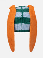 LOVERBOY BY CHARLES JEFFREY CHUNKY RABBIT BEANIE in GREEN LIGHT BLUE ORANGE