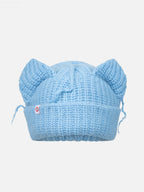 LOVERBOY BY CHARLES JEFFREY MOHAIR CHUNKY EARS BEANIE in LIGHT BLUE