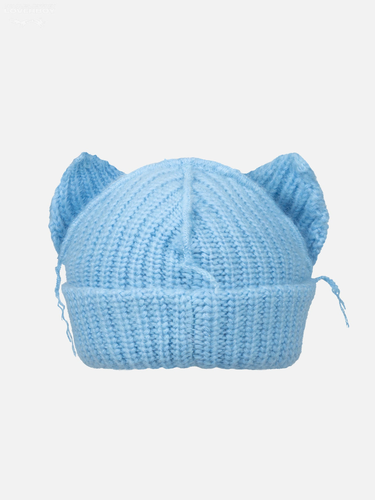 LOVERBOY BY CHARLES JEFFREY MOHAIR CHUNKY EARS BEANIE in LIGHT BLUE