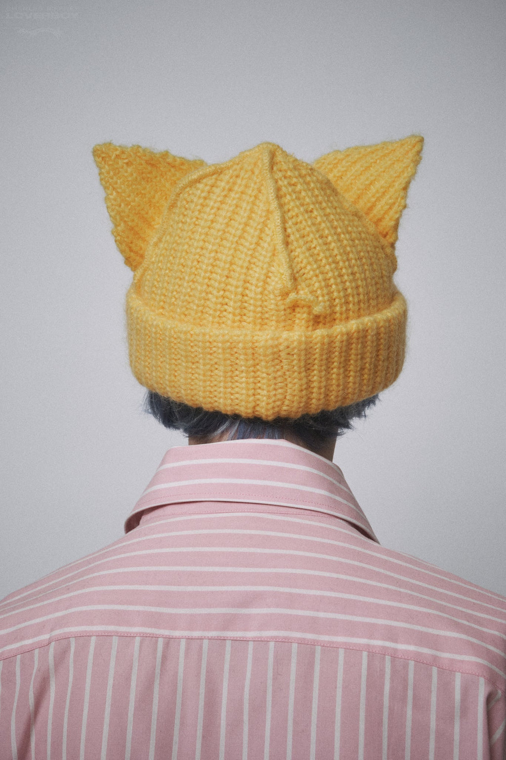LOVERBOY BY CHARLES JEFFREY MOHAIR CHUNKY EARS BEANIE in YELLOW