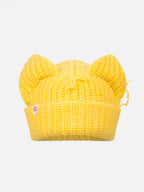 LOVERBOY BY CHARLES JEFFREY MOHAIR CHUNKY EARS BEANIE in YELLOW