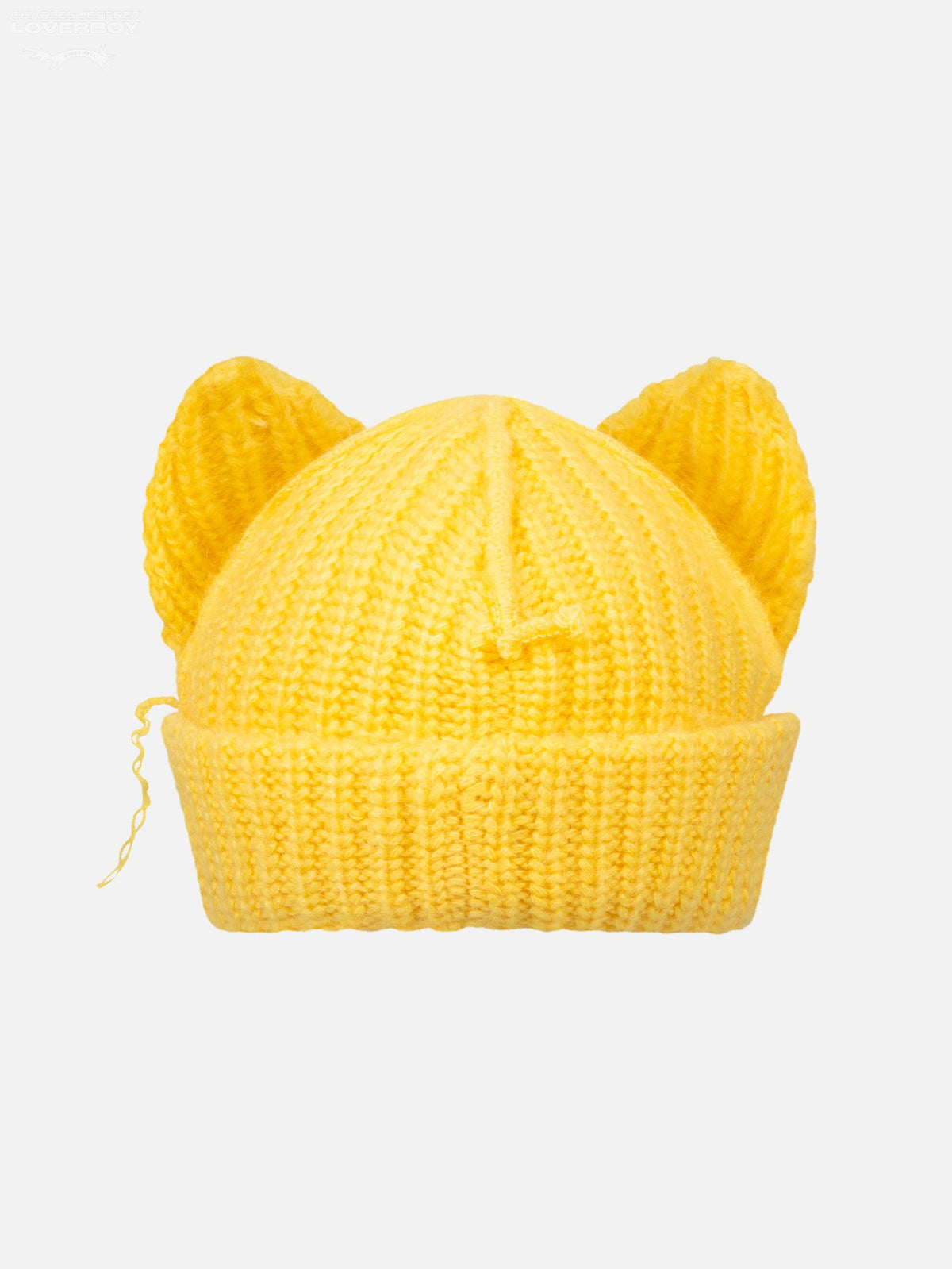 LOVERBOY BY CHARLES JEFFREY MOHAIR CHUNKY EARS BEANIE in YELLOW
