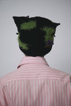 LOVERBOY BY CHARLES JEFFREY ARTISANAL BEANIE WITH THISTLES in BLACK GREEN PURPLE