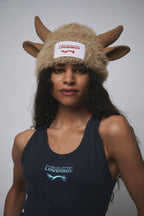 LOVERBOY BY CHARLES JEFFREY HIGHLAND COW BEANIE in BROWN