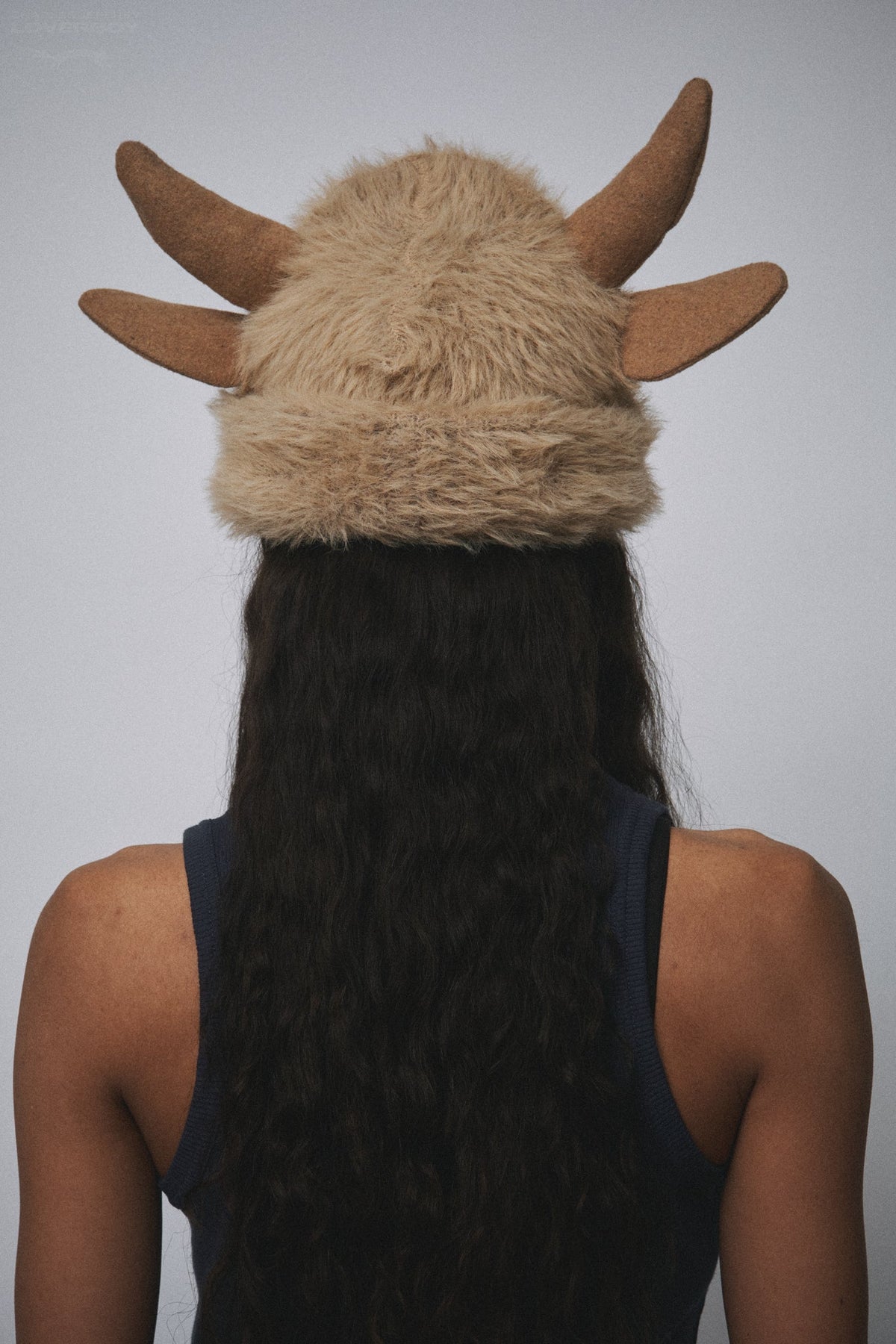 LOVERBOY BY CHARLES JEFFREY HIGHLAND COW BEANIE in BROWN