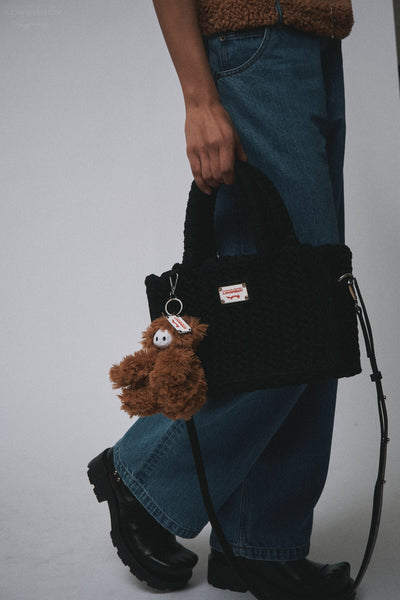 CURSED HIGHLAND COW PLUSH KEYCHAIN in BROWN