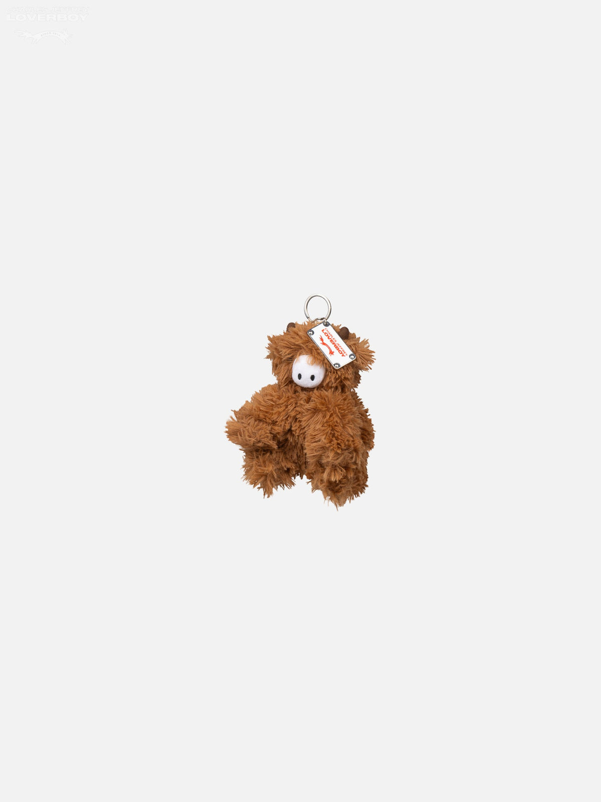 LOVERBOY BY CHARLES JEFFREY CURSED HIGHLAND COW PLUSH KEYCHAIN in BROWN
